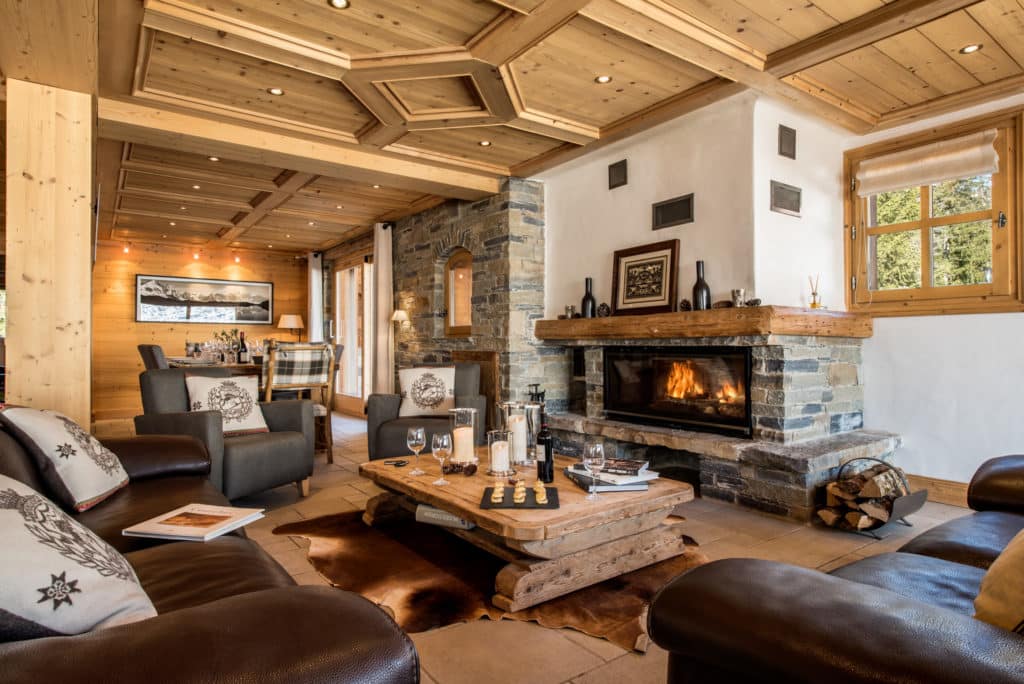 The Sitting Room In Luxury Ski Chalet Aster In Courchevel 1650