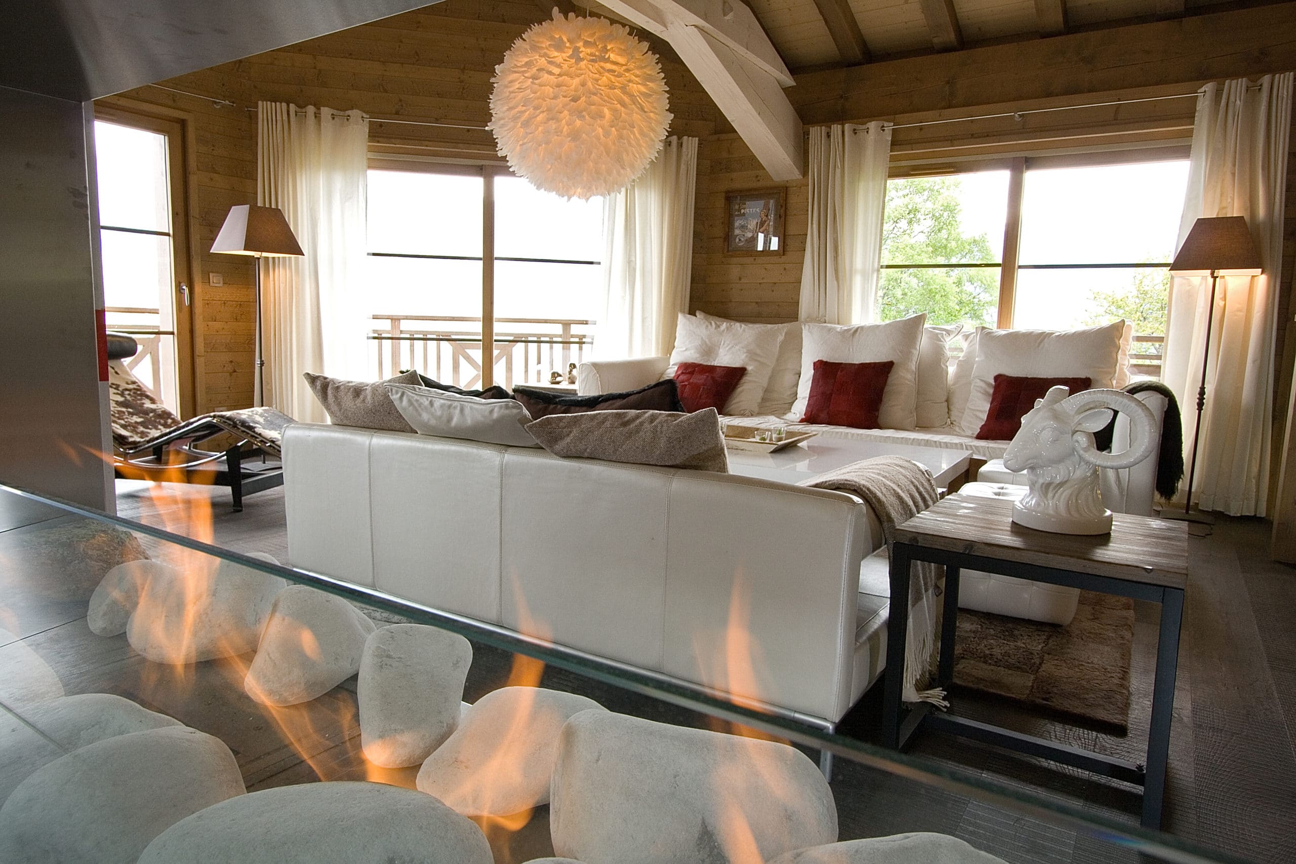 Sitting Room And Fire In Our Luxury Ski Chalet Igloo
