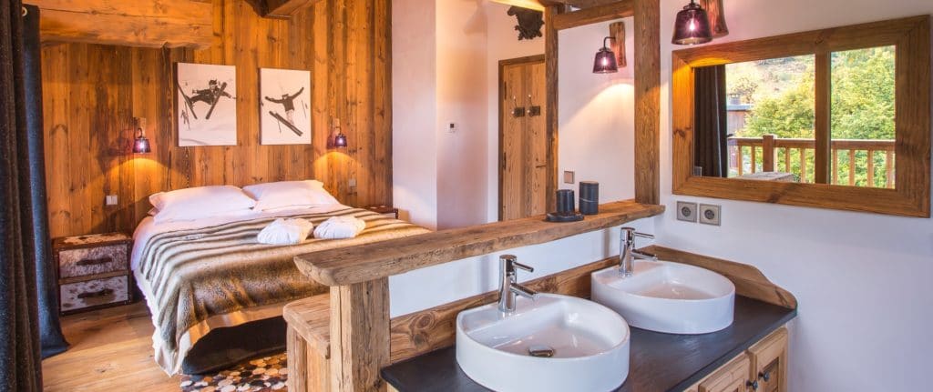 Ванная комната 1 Роскошное лыжное шале Loup Blanc Courchevel Le Praz