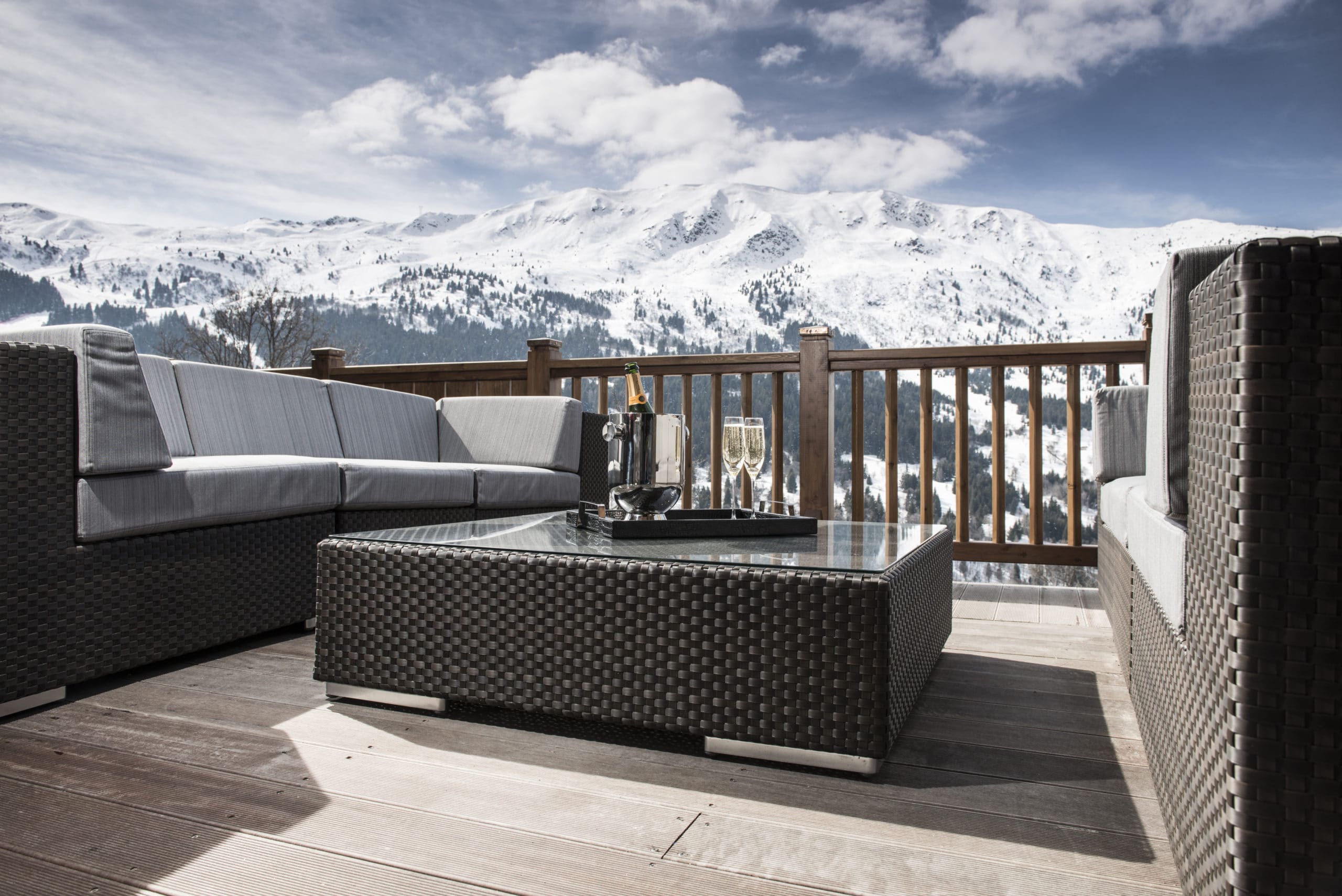 26. View and terrace Chalet Le Grenier Luxury Ski Chalet Meribel