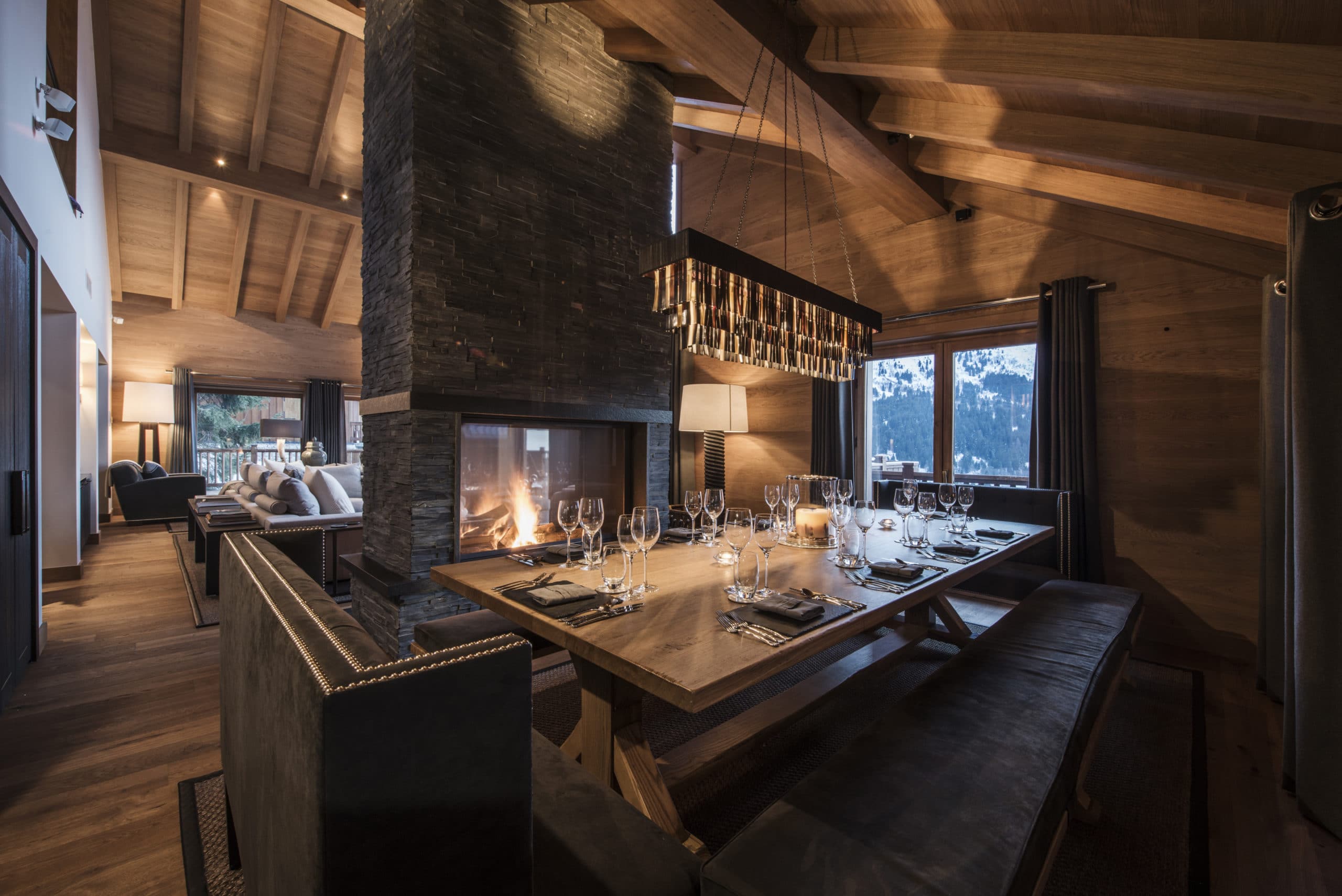5. Living Area Dining Chalet Le Grenier Luxury Ski Chalet Meribel