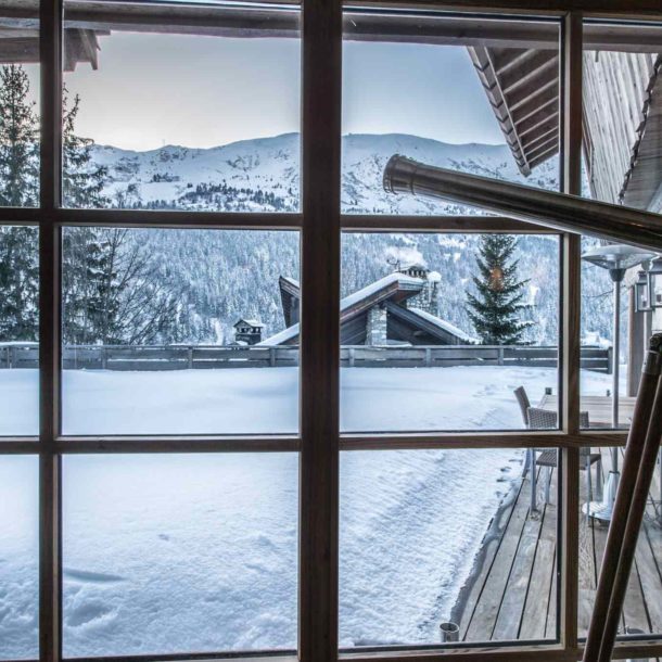 Salon Vue Avec Télescope Chalet de Ski de Luxe Cristal Lodge Meribel