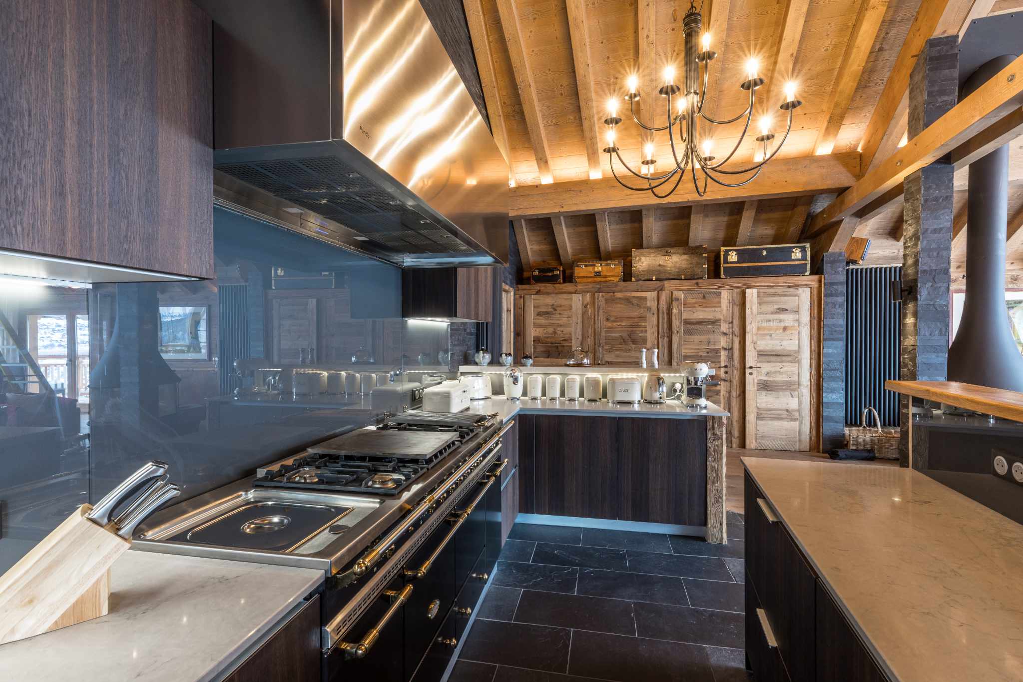 Luxury Ski Chalet Iona Meribel kitchen left