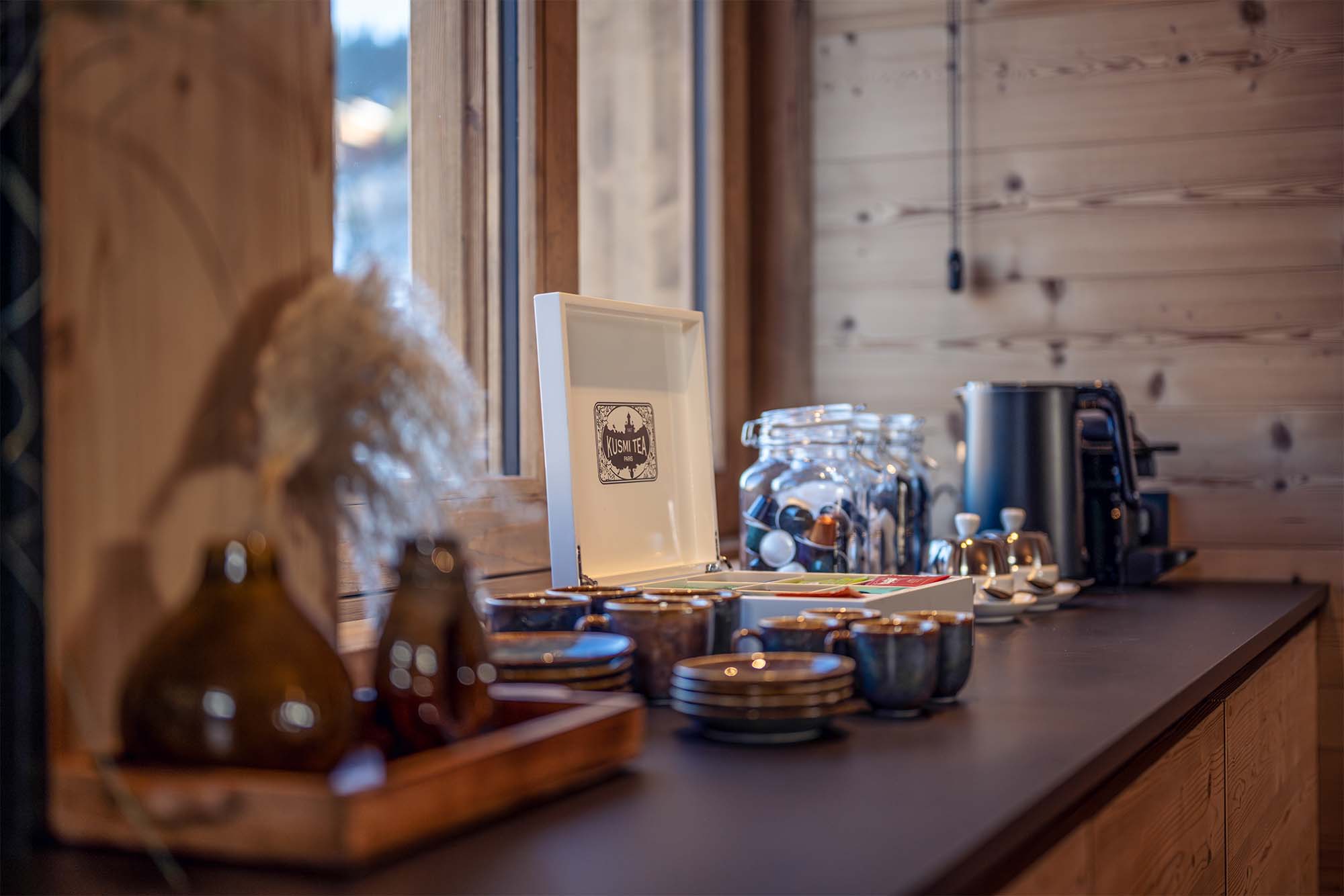 Detalle de té en el Chalet de Lujo Harmony Méribel