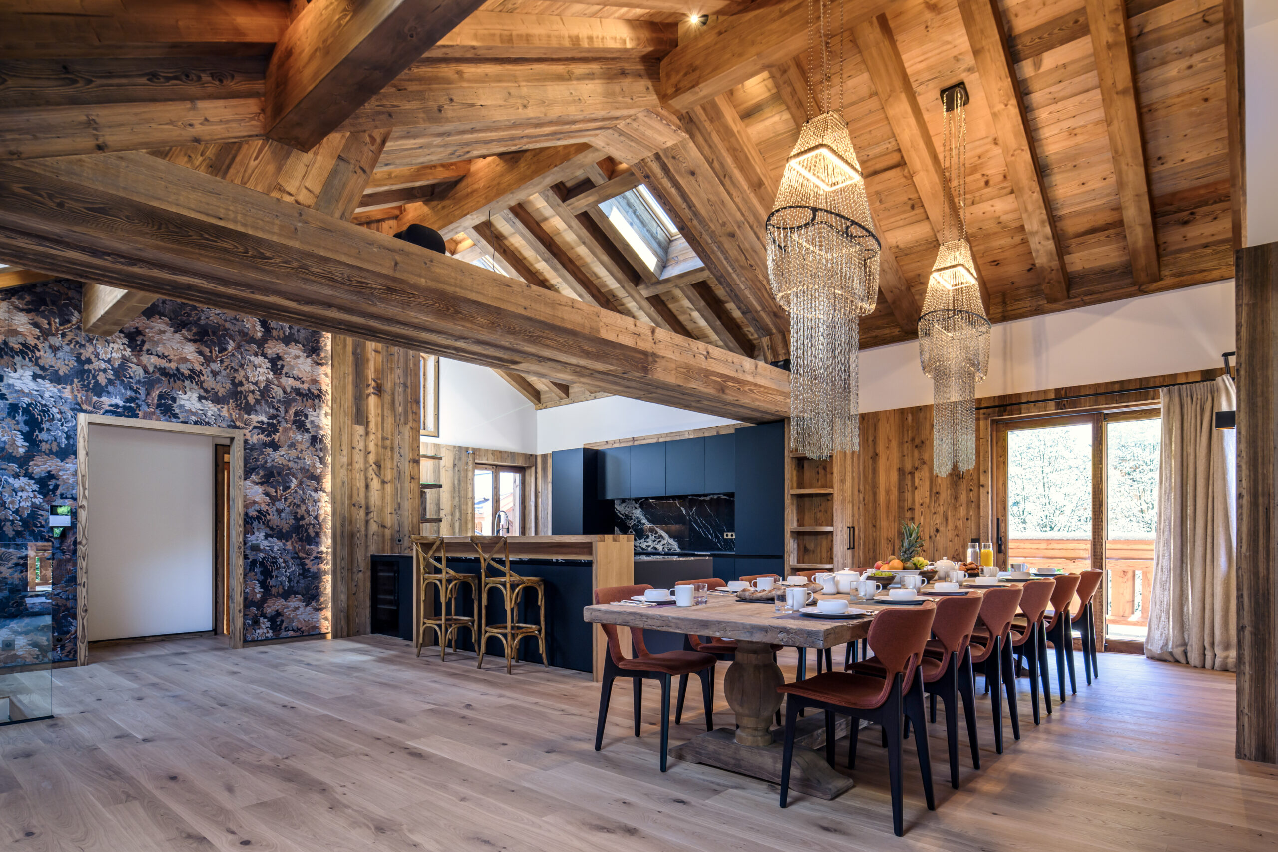 Luxury Chalet Pierre Meribel dining kitchen