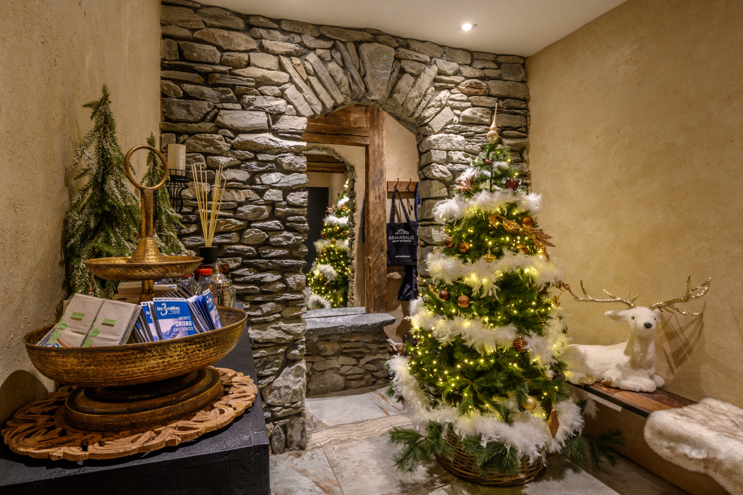 Luxury Ski Chalet Cheval Blanc Meribel Christmas Foyer