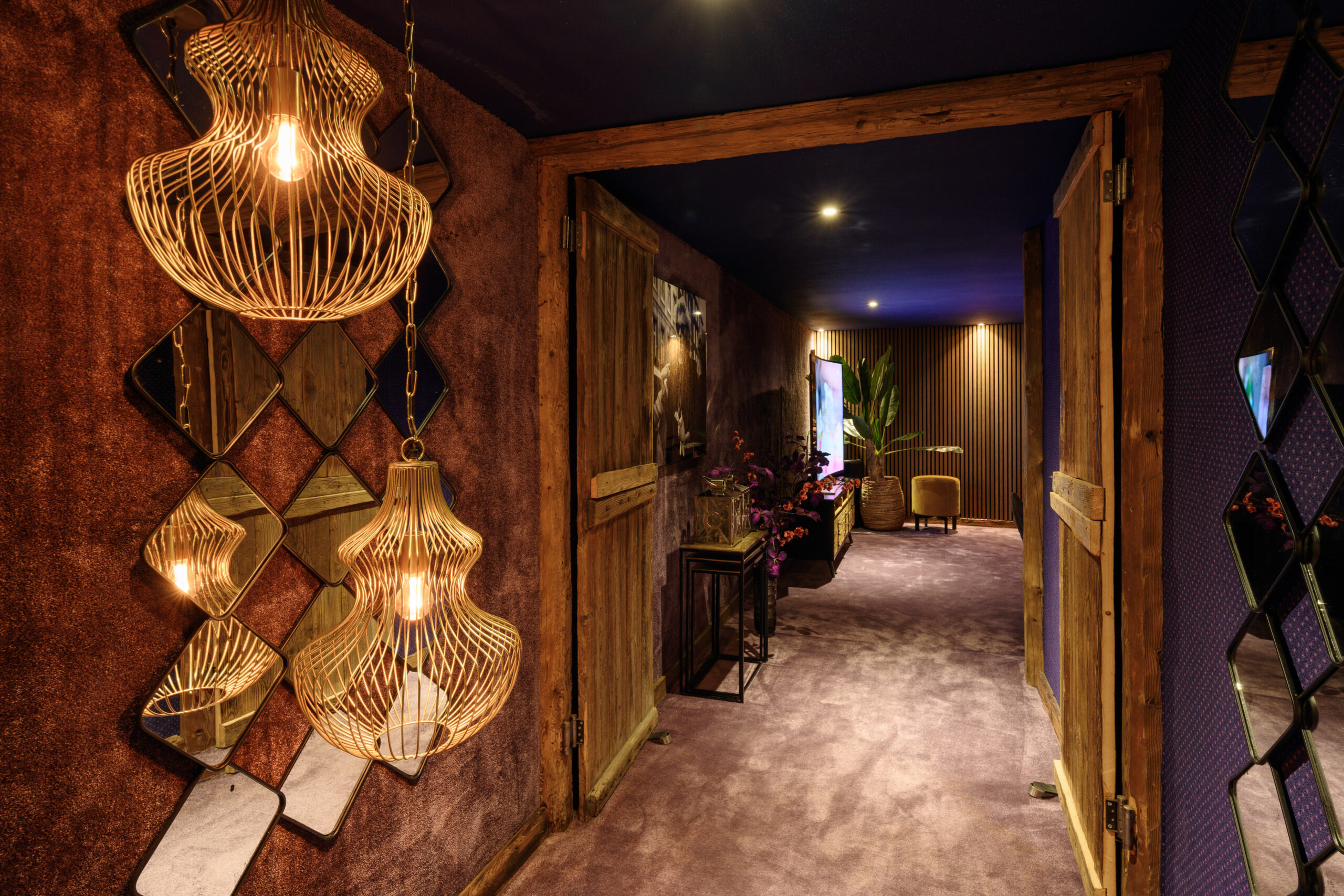 Luxury Ski Chalet Cheval Blanc Meribel Cinema Entrance