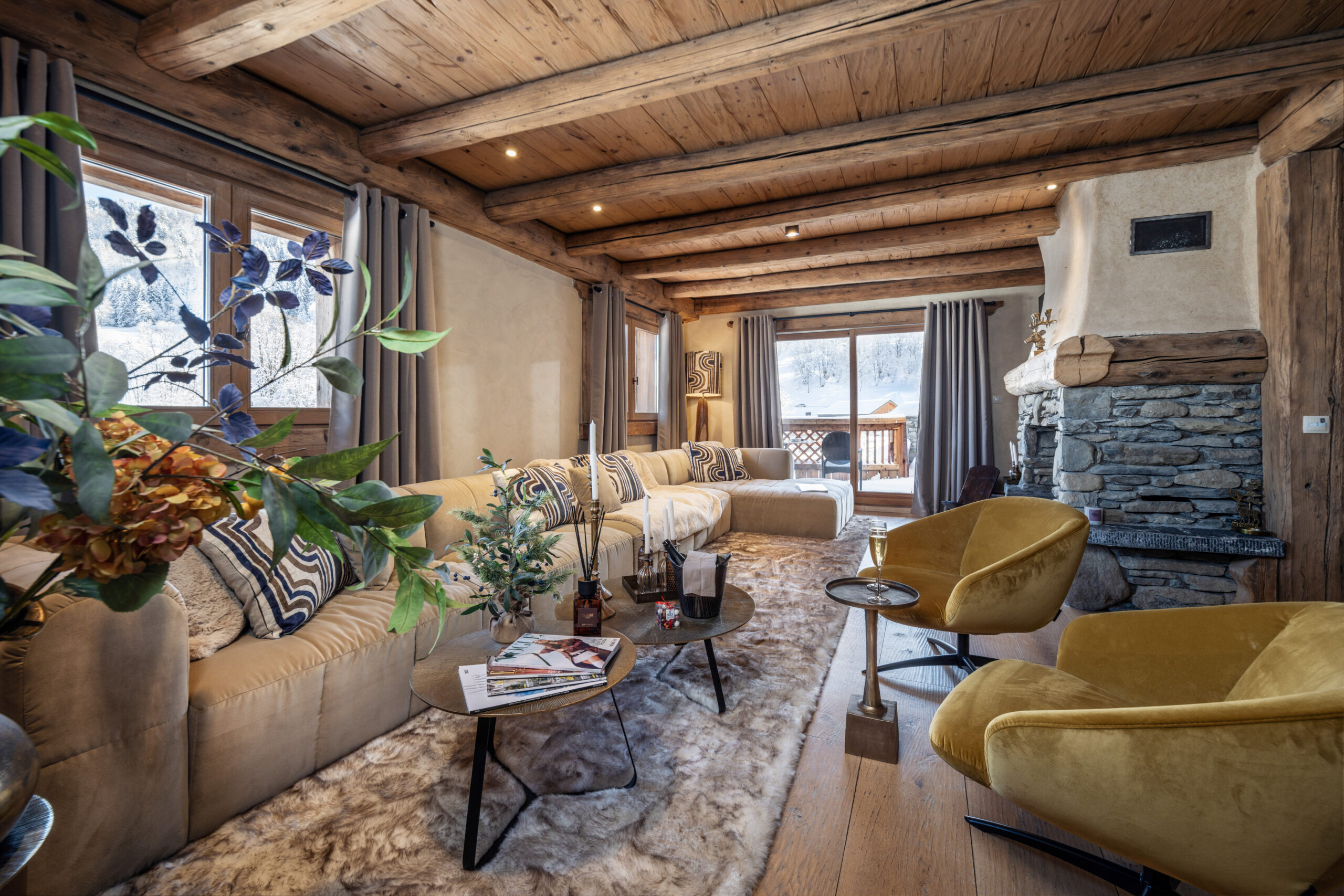 Luxury Ski Chalet Cheval Blanc Meribel Living Room 02