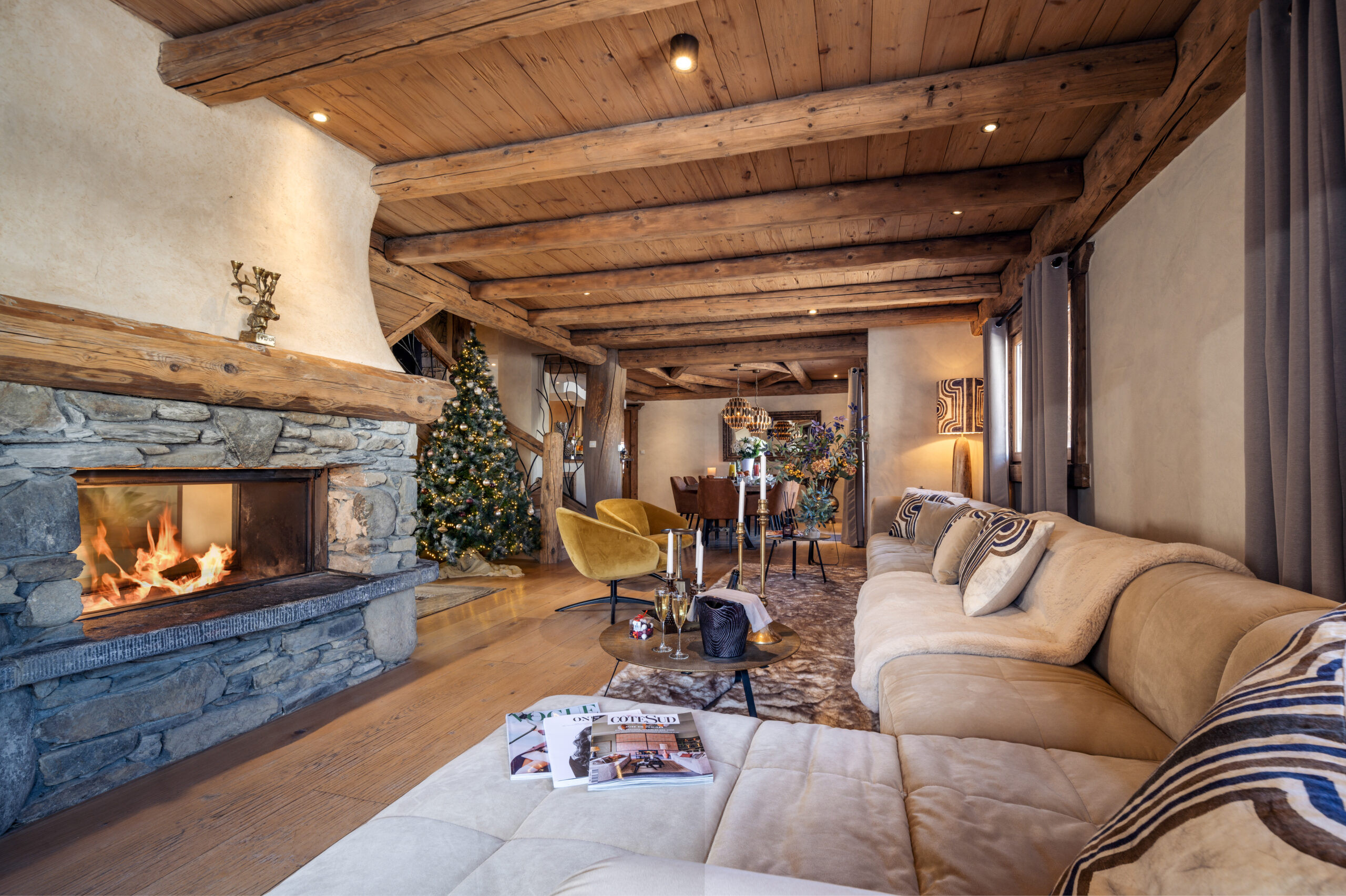 Luxury Ski Chalet Cheval Blanc Meribel Living Room